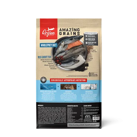 ORIJEN Amazing Grains Six Fish High Protein Dry Dog Food