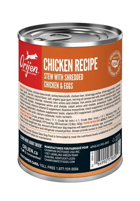 ORIJEN Chicken Recipe Stew with Shredded Chicken and Eggs Wet Dog Food