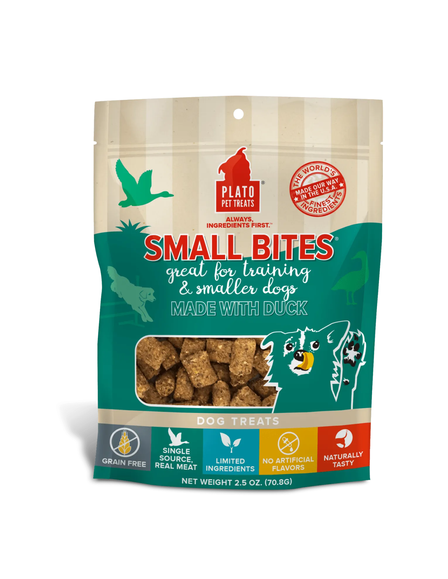 Plato Small Bites Duck Dog Treats