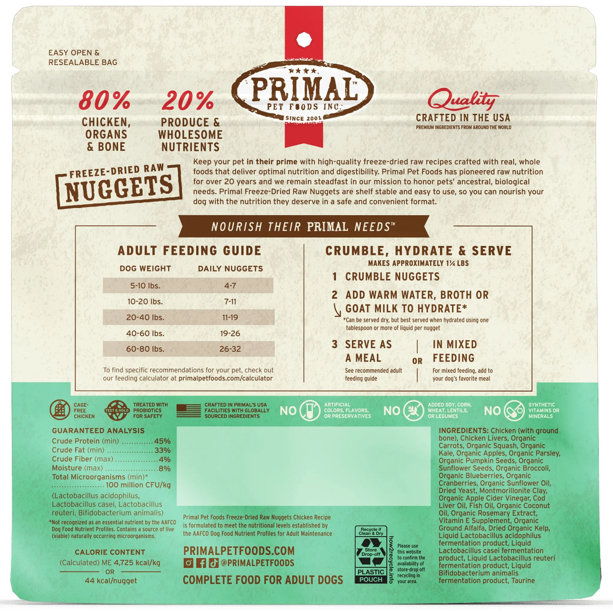 Primal Freeze-Dried Chicken Formula Dog Food