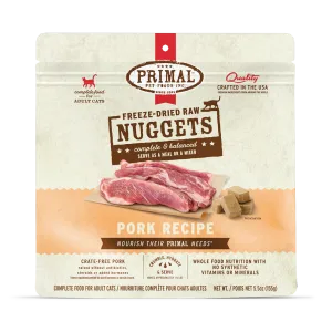 Primal Freeze-Dried Nuggets Grain Free Pork Formula Complete Diet Cat Food