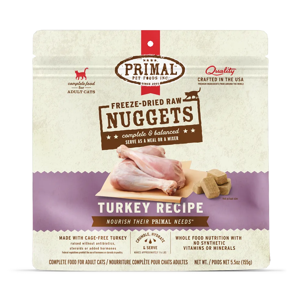 Primal Freeze Dried Nuggets Grain Free Turkey Formula Cat Food