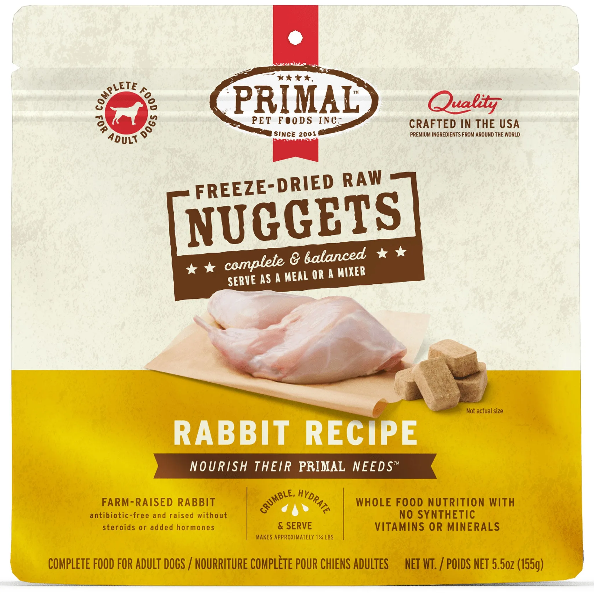 Primal Freeze-Dried Rabbit Formula Dog Food - 5.5oz
