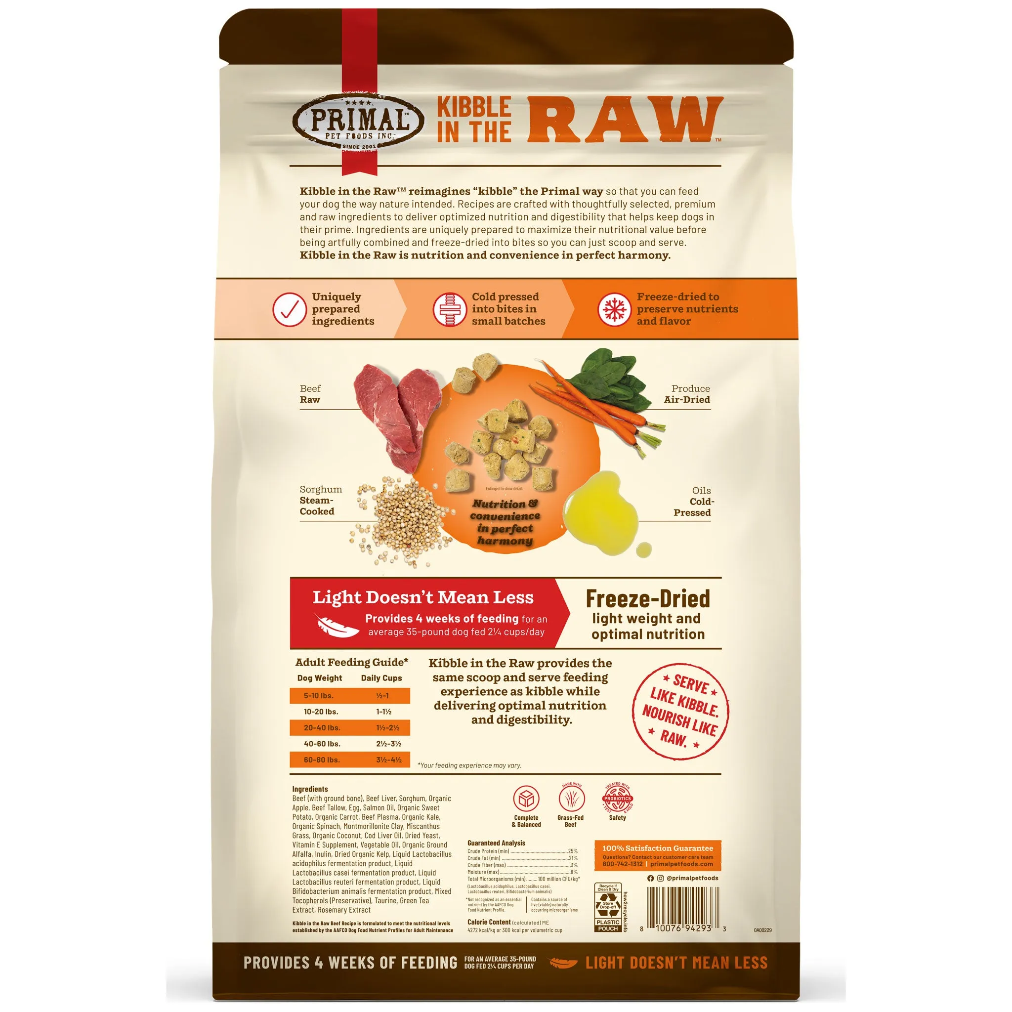 Primal Kibble in the Raw Beef Dog Food