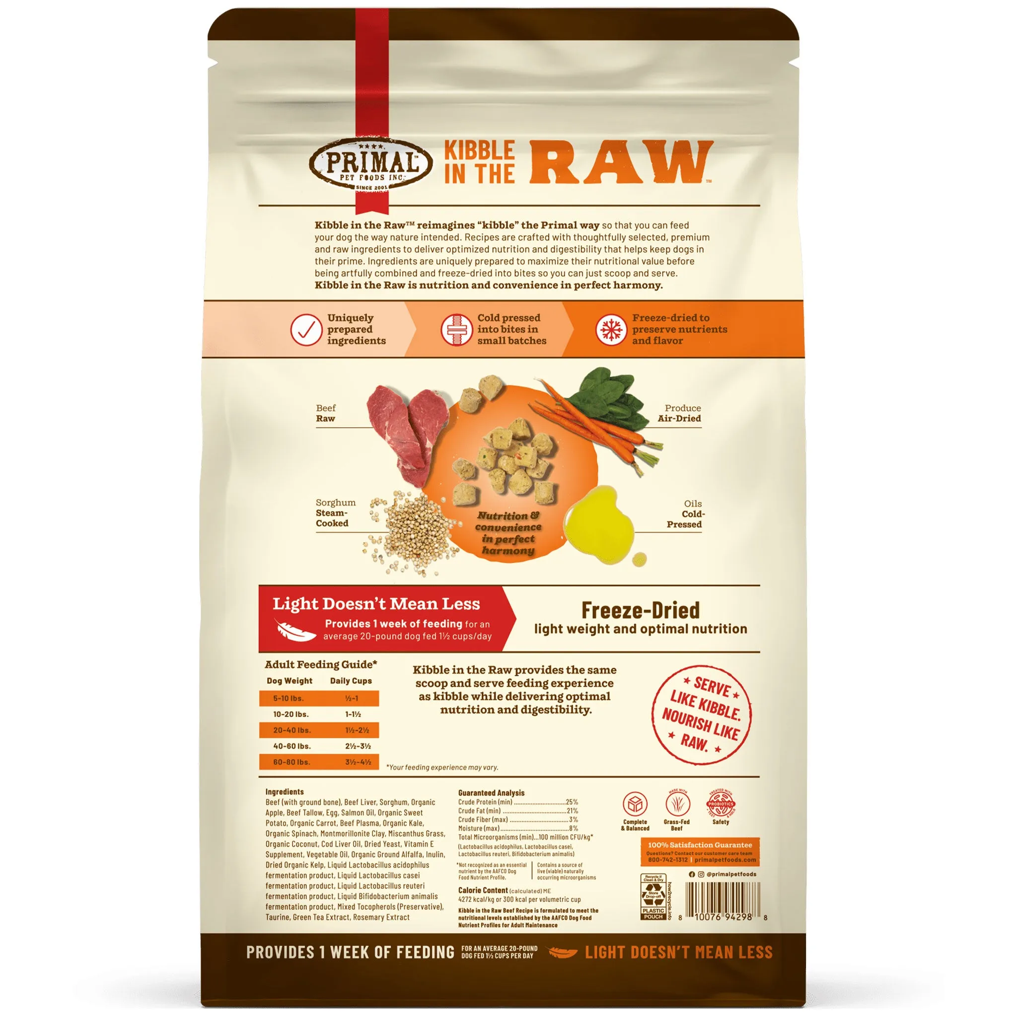 Primal Kibble in the Raw Beef Dog Food