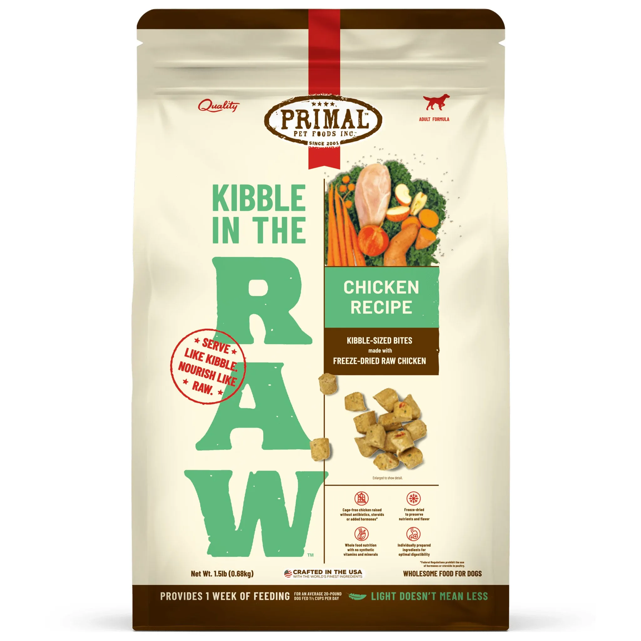 Primal Kibble in the Raw Chicken Dog Food