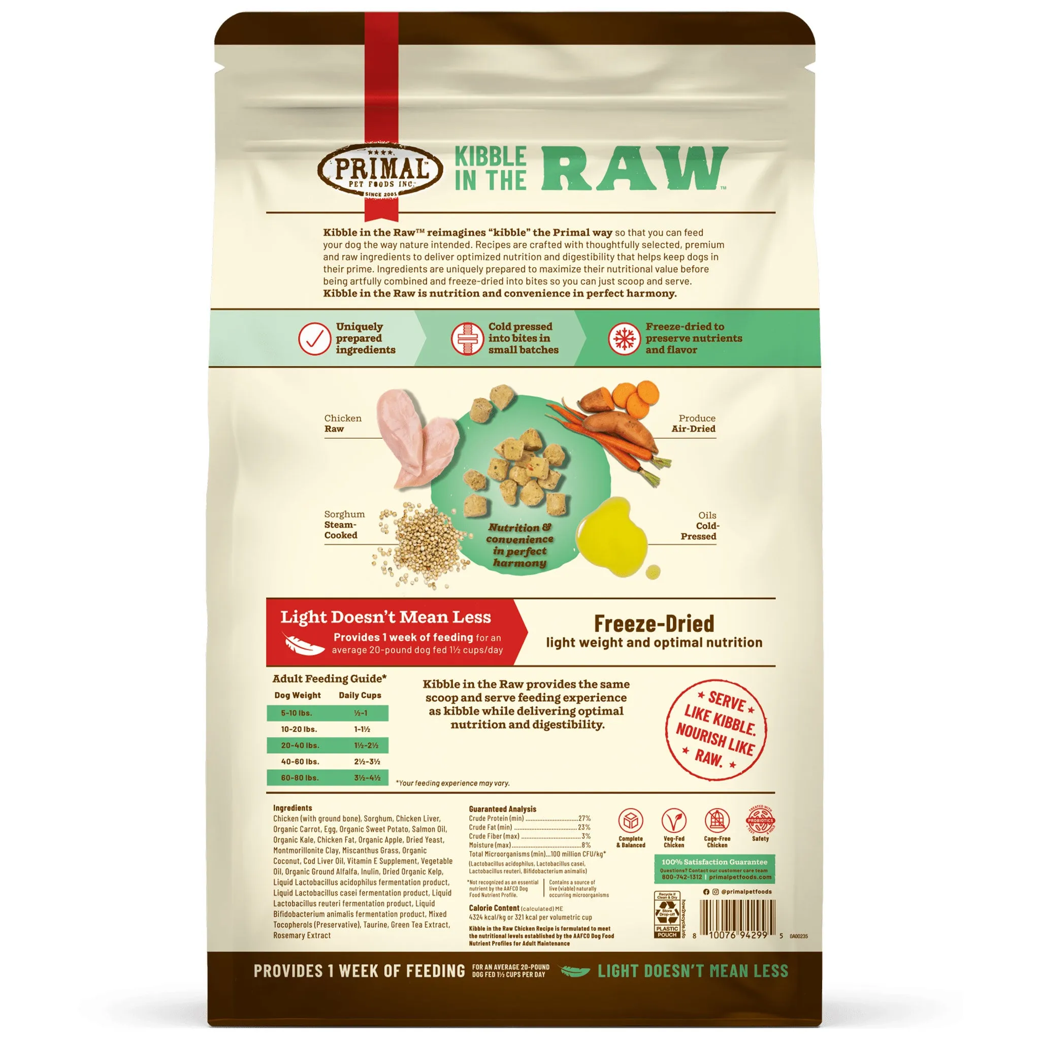 Primal Kibble in the Raw Chicken Dog Food