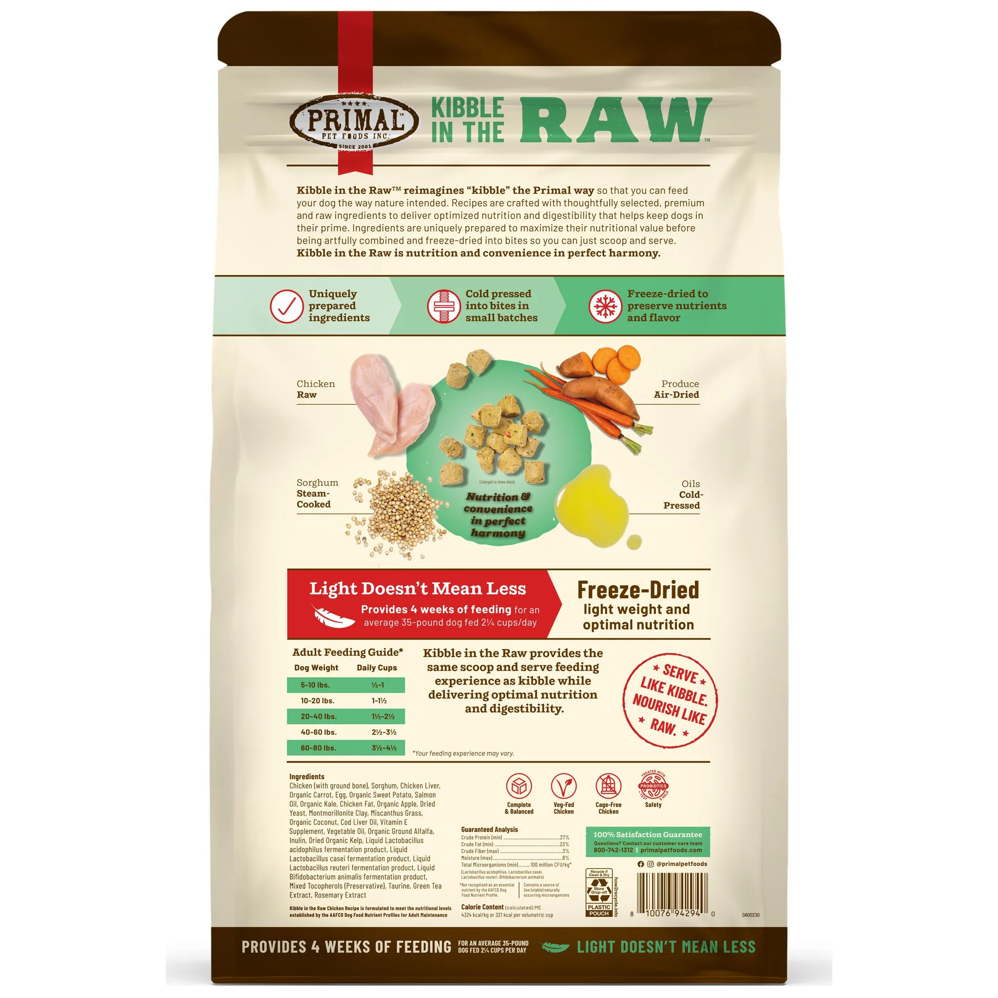 Primal Kibble in the Raw Chicken Dog Food