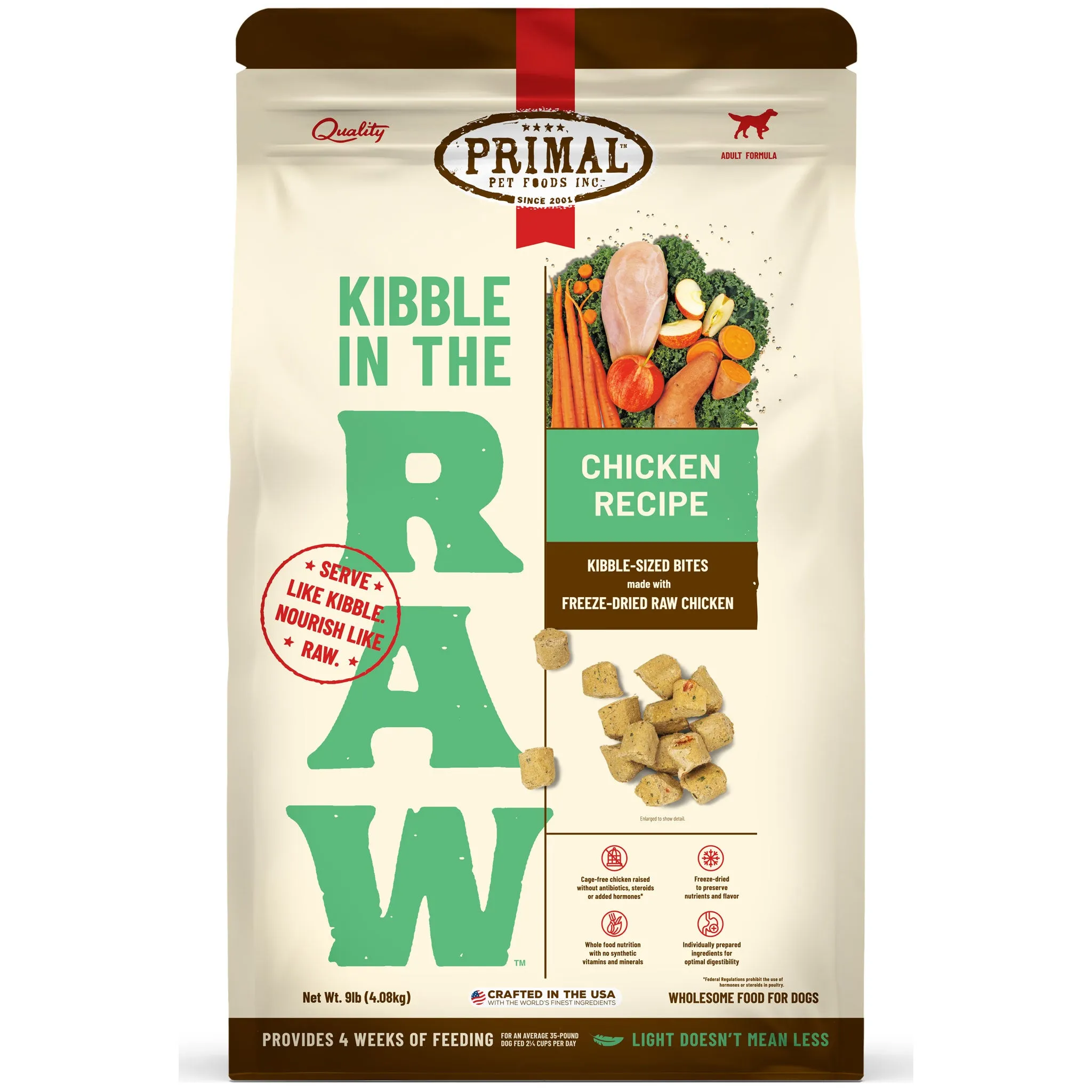 Primal Kibble in the Raw Chicken Dog Food