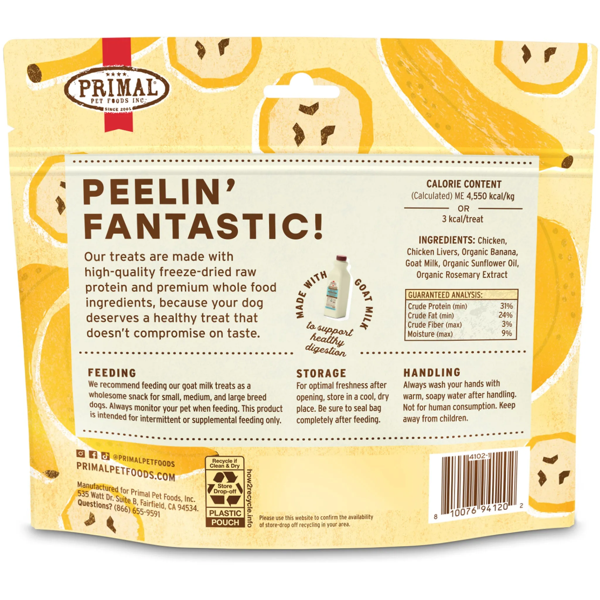 Primal Peelin' Fantastic Chicken Dog Treats