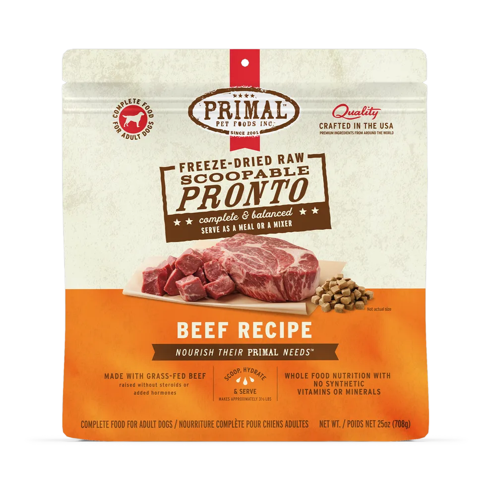 Primal Pronto Beef Recipe Freeze Dried Raw Dog Food