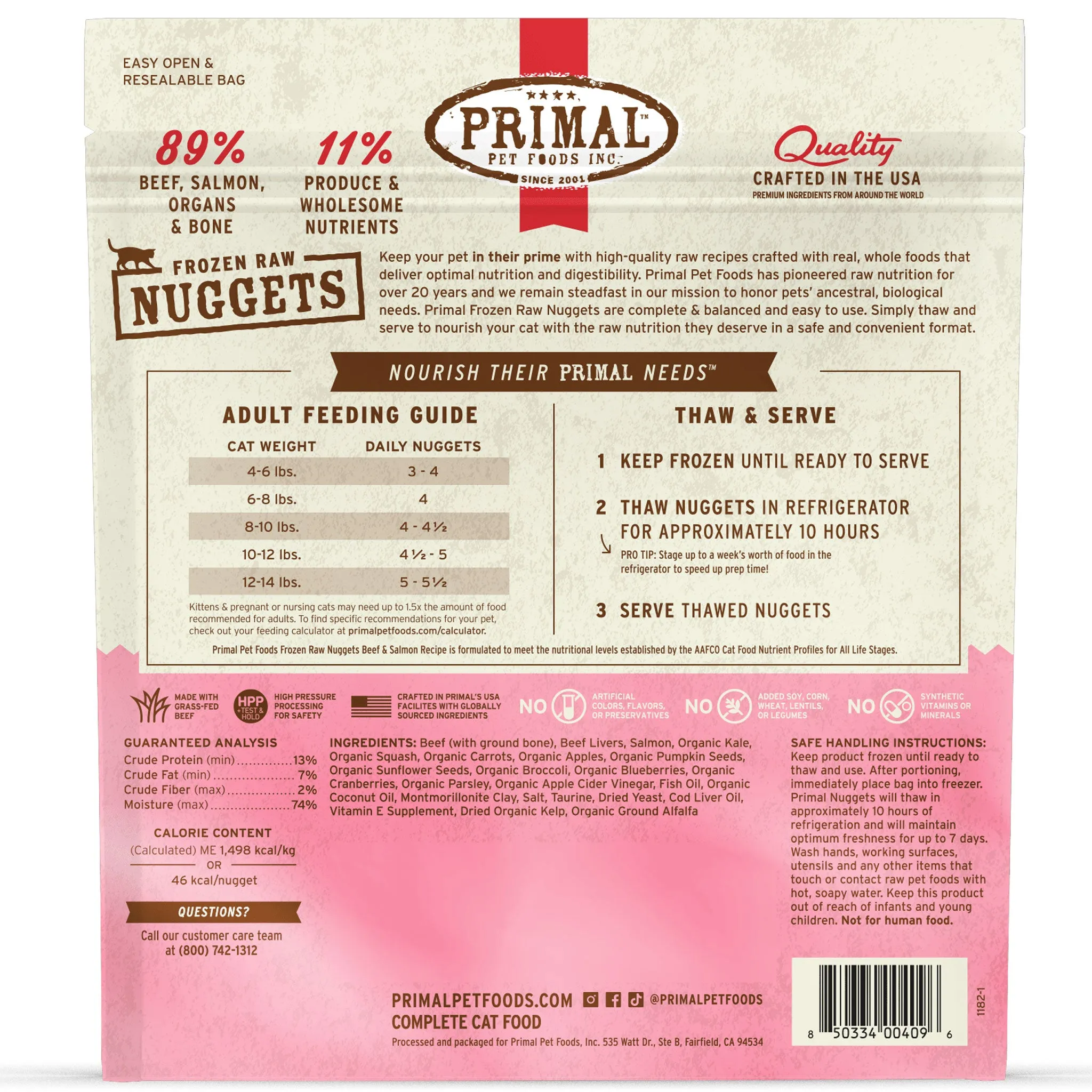 Primal Raw Beef & Salmon Cat Food