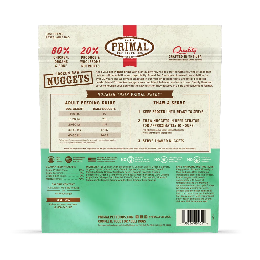 Primal Raw Frozen Chicken Formula For Dogs