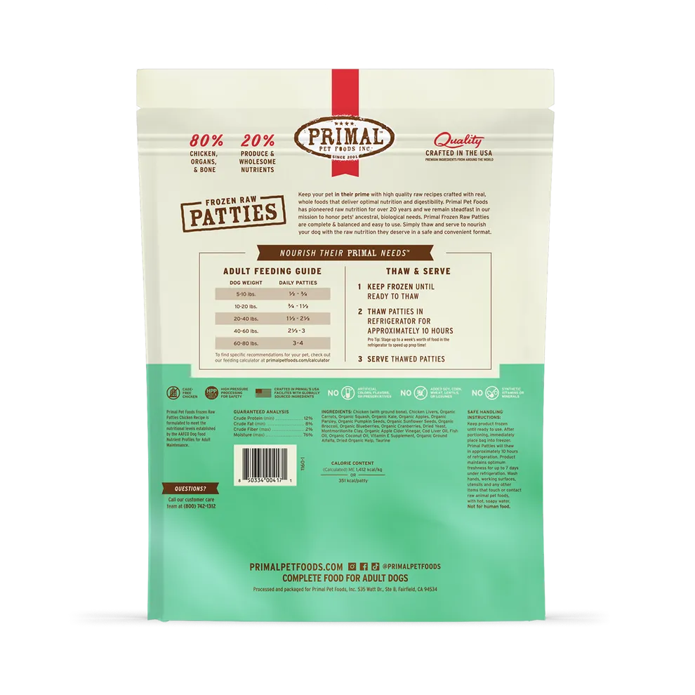Primal Raw Frozen Chicken Formula For Dogs