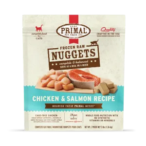 Primal Raw Frozen Nuggets Chicken & Salmon Formula For Cats