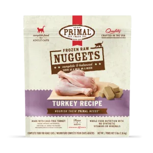 Primal Raw Frozen Nuggets Turkey Formula For Cats
