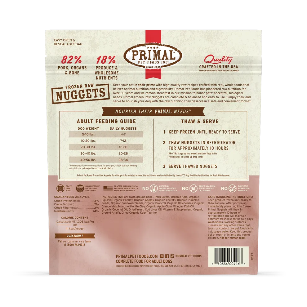 Primal Raw Frozen Pork Formula For Dogs