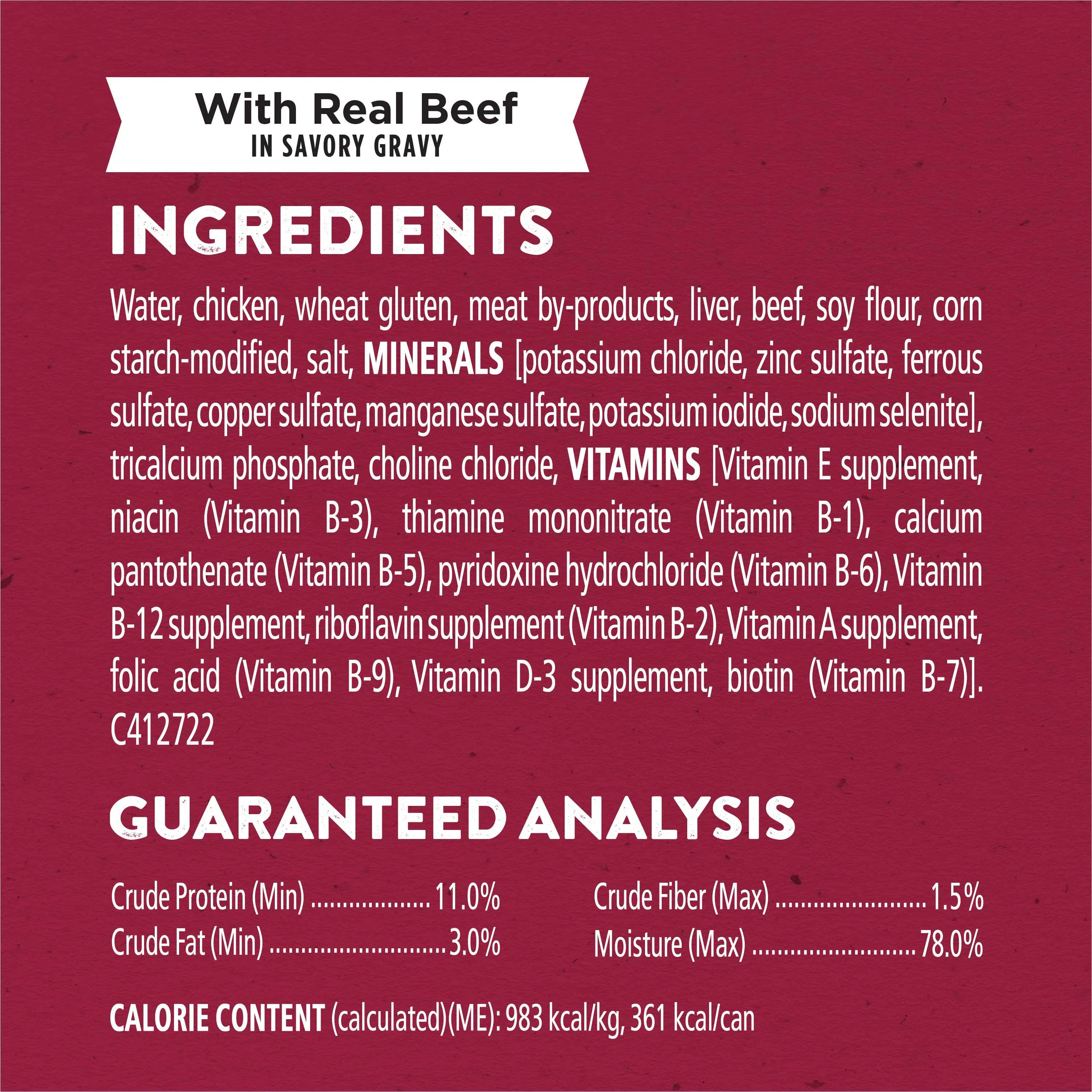Purina Dog Chow High Protein Wet Dog Food With Real Chicken or With Real Beef In Savory Gravy Variety Pack