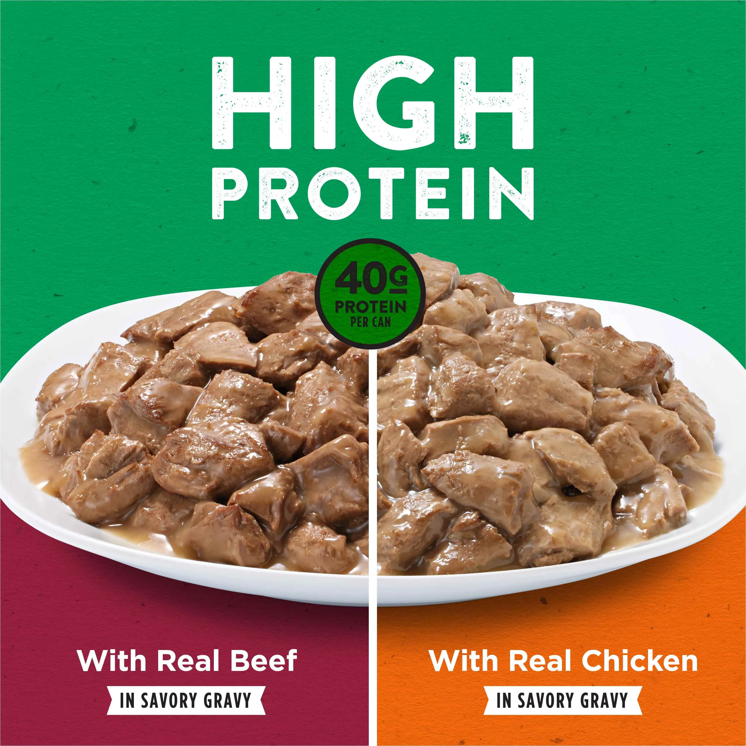 Purina Dog Chow High Protein Wet Dog Food With Real Chicken or With Real Beef In Savory Gravy Variety Pack