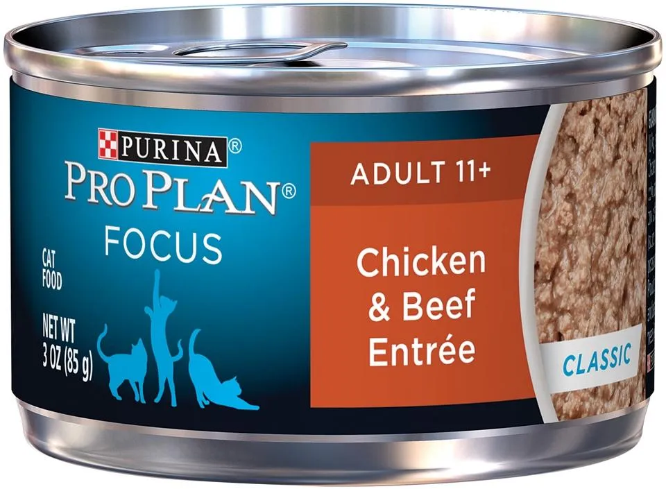Purina Pro Plan Focus Senior Cat 11   Chicken & Beef Entree Canned Cat Food