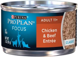Purina Pro Plan Focus Senior Cat 11   Chicken & Beef Entree Canned Cat Food