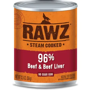 RAWZ 96% Beef and Beef Liver Canned Dog Food