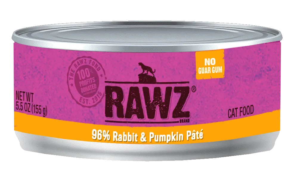 RAWZ 96% Rabbit & Pumpkin Pate Canned Cat Food