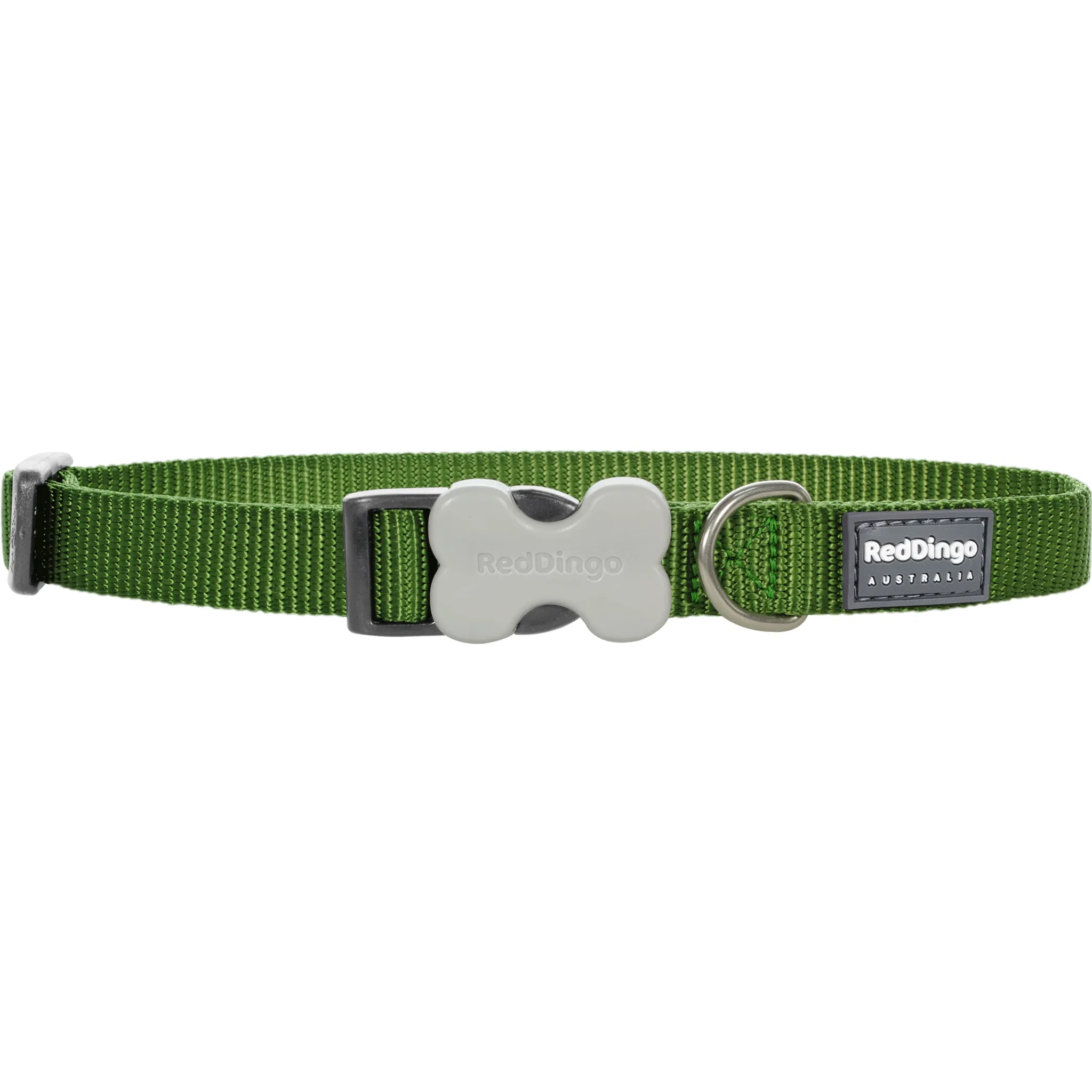 Red Dingo Green Bucklebone Classic Dog Collar