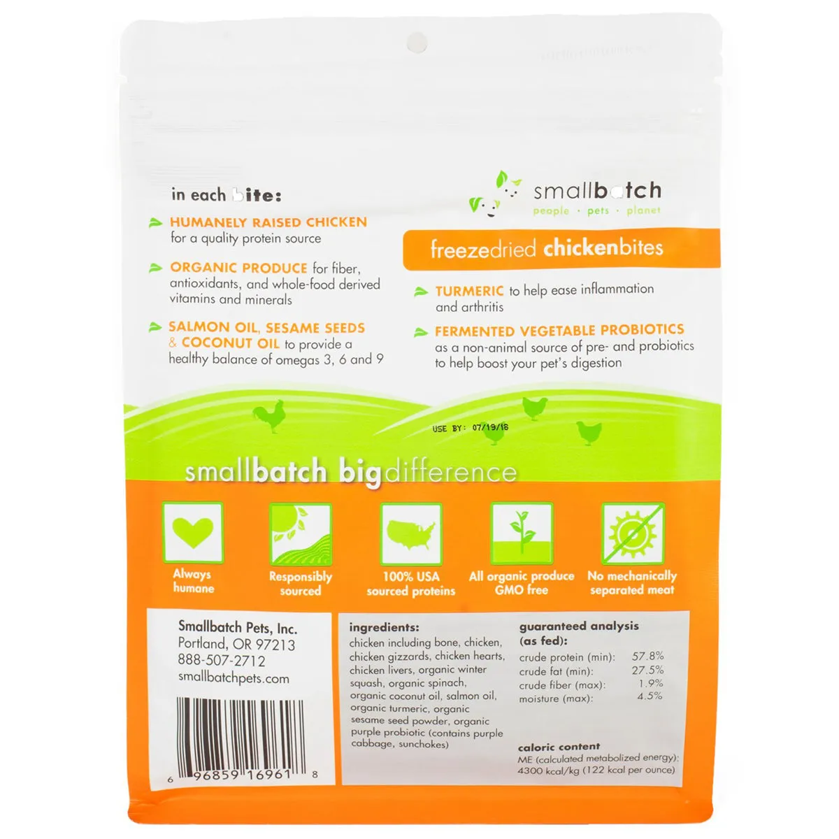 SmallBatch Freeze-Dried Chicken Bites Dog & Cat Treats - 7oz