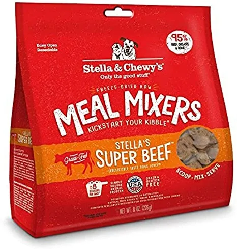 Stella & Chewy's Freeze Dried Raw Stella's Super Beef Meal Mixers Grain Free Dog Food Topper