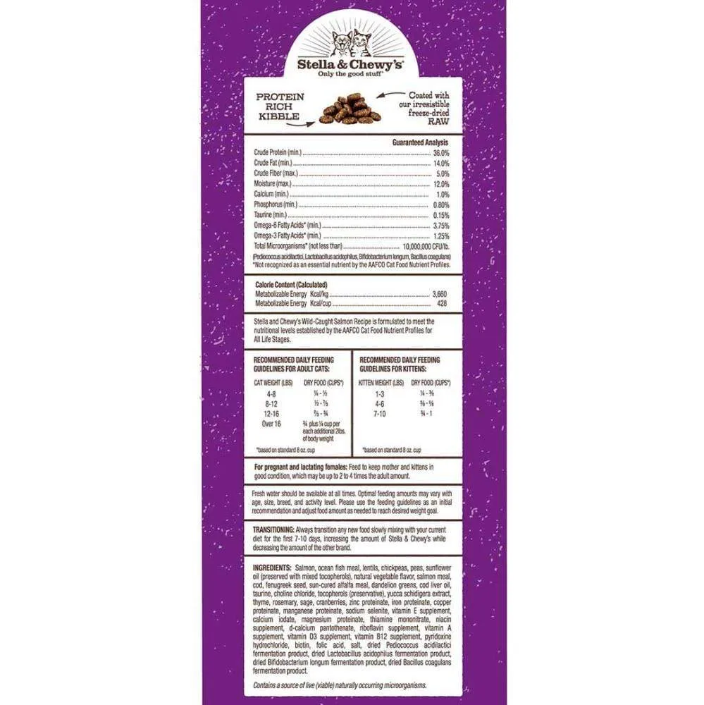 Stella & Chewy's Raw Coated Kibble Wild Caught Salmon Recipe Dry Cat Food