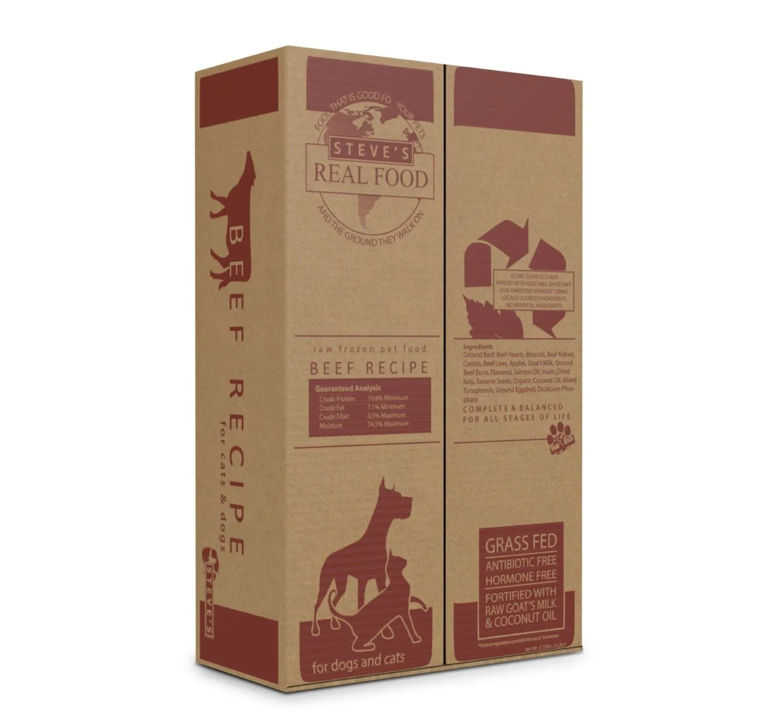 Steve's Real Food Raw Frozen Beef Diet Food for Dogs & Cats