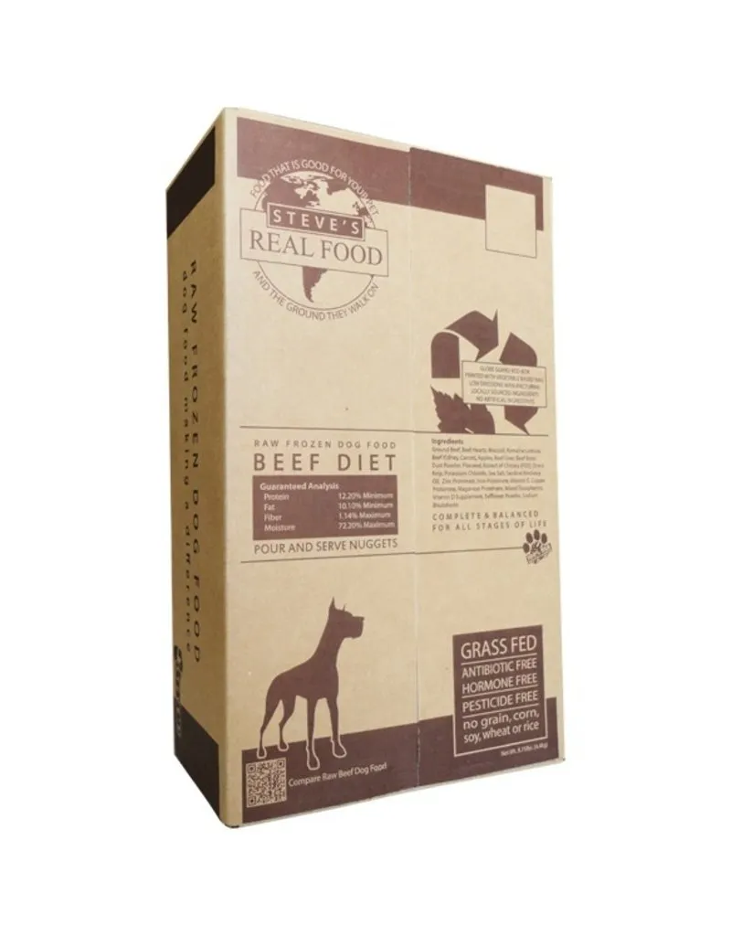 Steve's Real Food Raw Frozen Beef Diet Food for Dogs & Cats