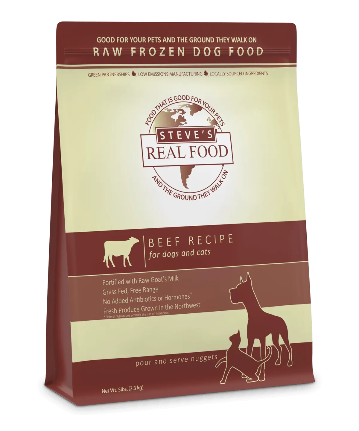 Steve's Real Food Raw Frozen Beef Diet Food for Dogs & Cats