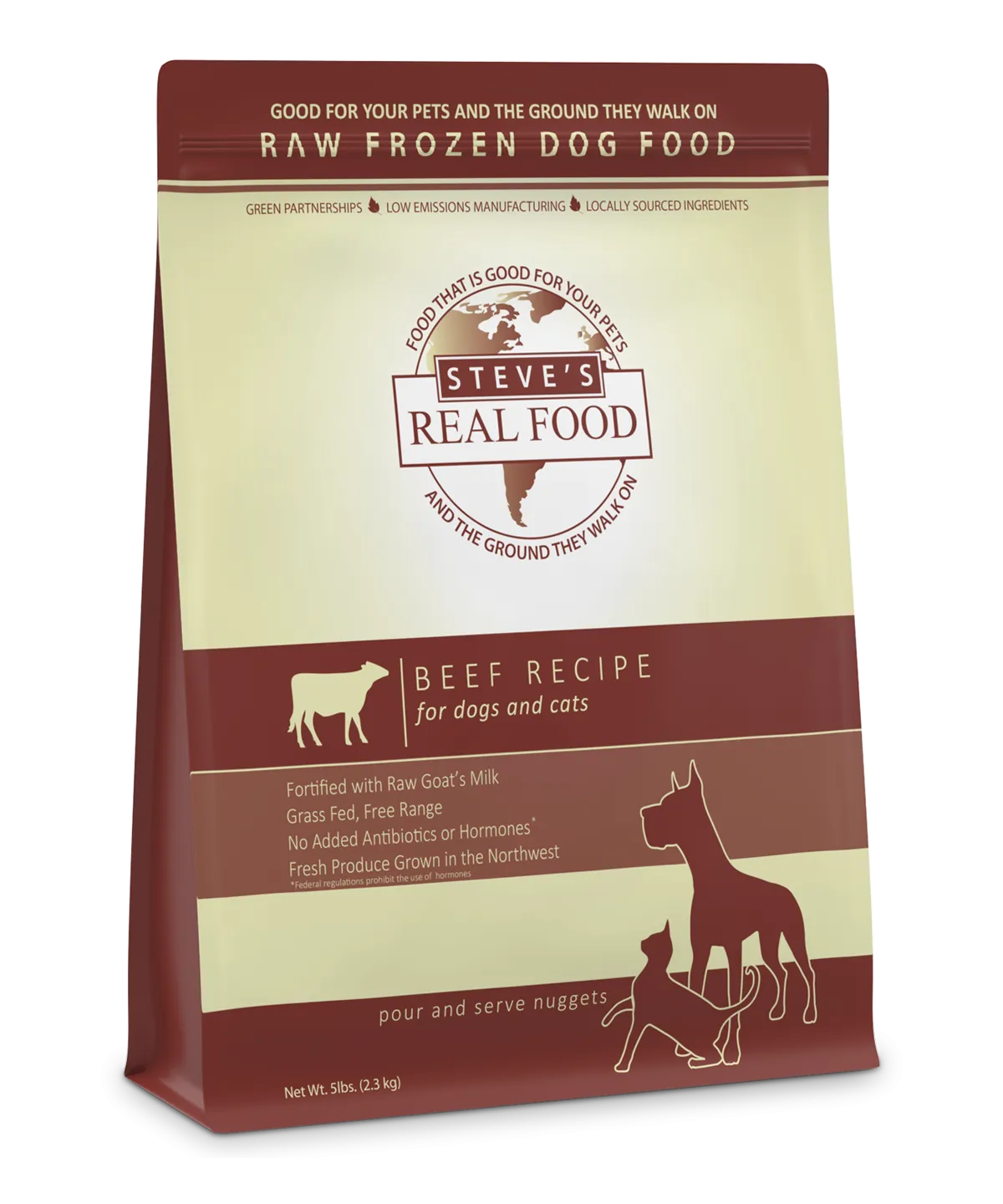 Steve's Real Food Raw Frozen Beef Diet Food for Dogs & Cats