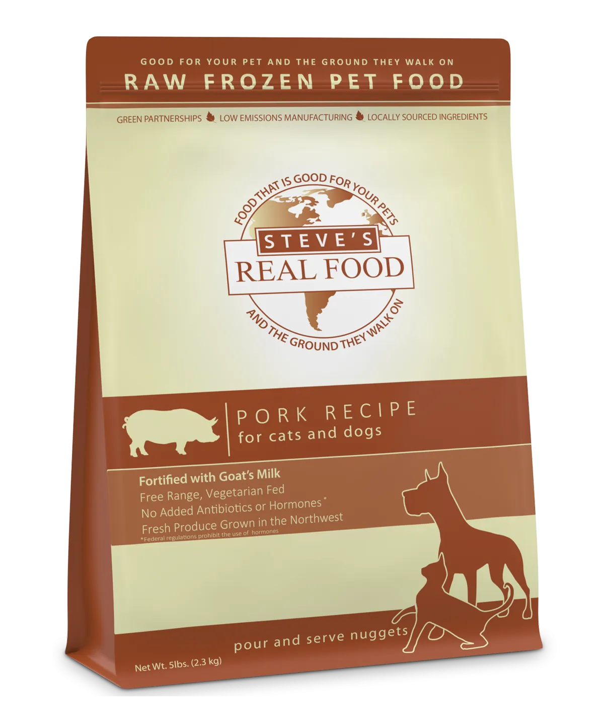 Steve's Real Food Raw Frozen Pork Diet Food for Dogs & Cats