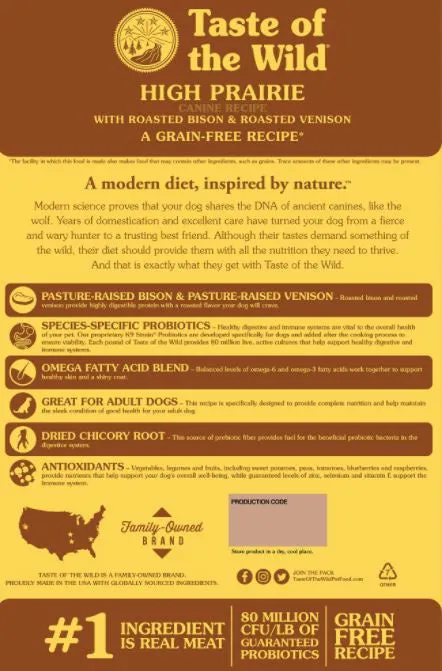 Taste Of The Wild High Prairie Dry Dog Food 28lb