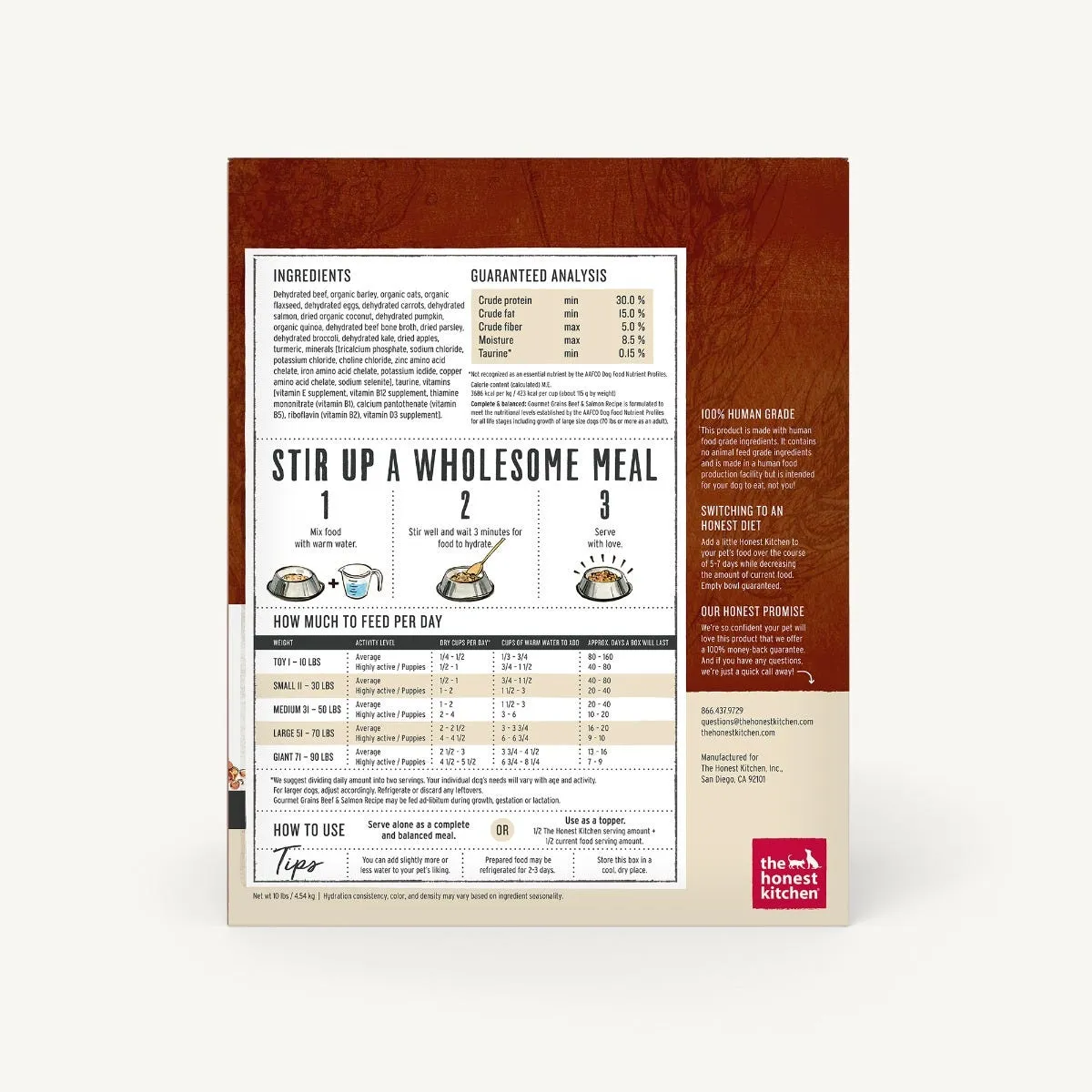 The Honest Kitchen Gourmet Grains Beef & Salmon Recipe Dehydrated Dog Food