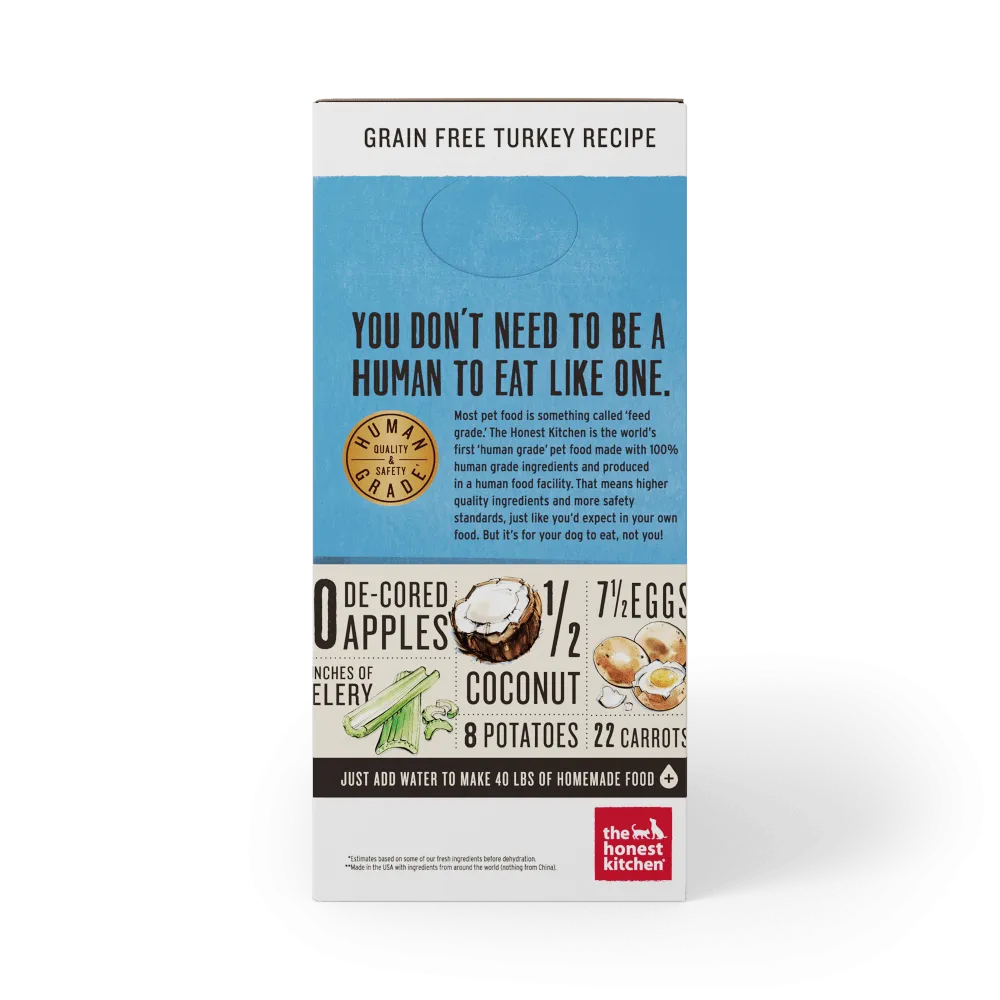 The Honest Kitchen Grain Free Turkey Recipe Dehydrated Dog Food