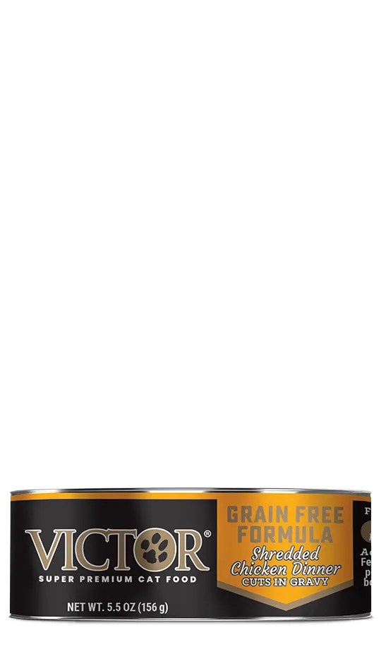 VICTOR Grain Free Formula Shredded Chicken Dinner in Gravy for Cats