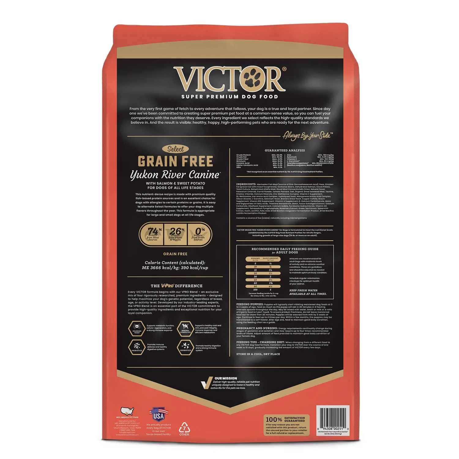 Victor Grain Free Yukon River Dry Dog Food, 30lb