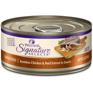 Wellness Signature Selects Grain Free Natural White Meat Chicken and Beef Entree in Sauce Wet Canned Cat Food