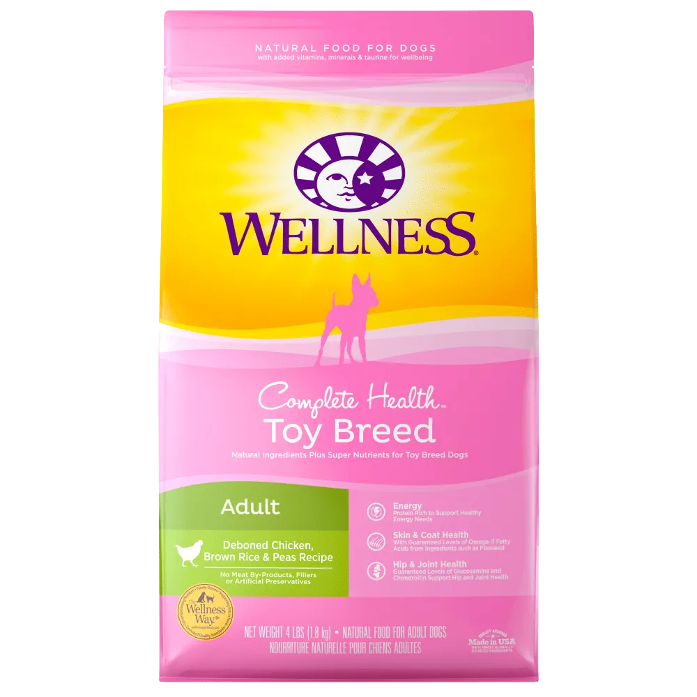 Wellness Toy Breed Complete Health Adult Deboned Chicken, Brown Rice & Peas Recipe Dry Dog Food
