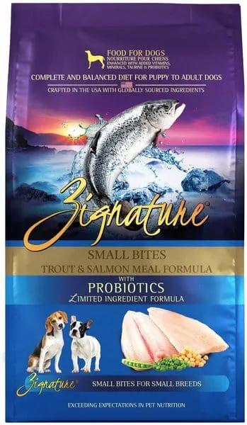 Zignature Small Bites Grain Free Trout & Salmon Formula Dry Dog Food