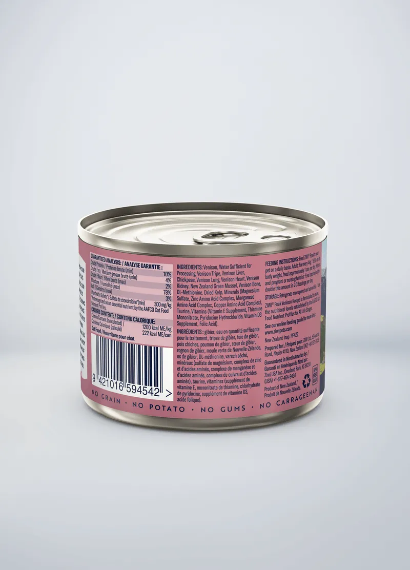 ZIWI Peak Grain Free Venison Recipe Canned Cat Food