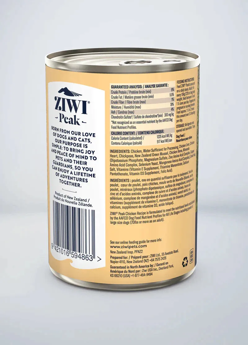 Ziwi Peak Wet Free-Range Chicken Recipe Canned Dog Food